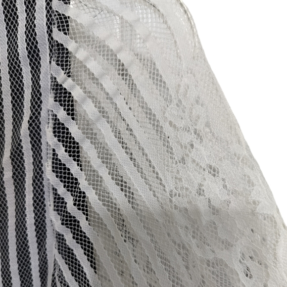 (1272) Kenzie Lace Overlay Black Slip Ivory Lace Sheath Dress Size Small - Picture 3 of 11